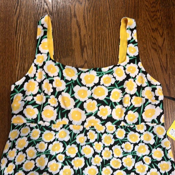 DIANE VON FURSTENBERG Mini Floral Yellow Chiffon Shift 70’s Dress NWT Sz 12 / L - Picture 4 of 16